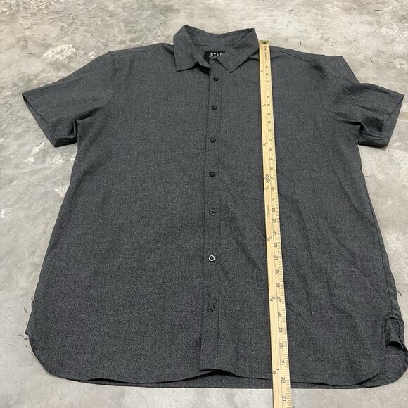 BYLT Shirt Mens 2XL Gray Vista Short Sleeve Button Down Lightweight Preppy - Picture 2 of 7